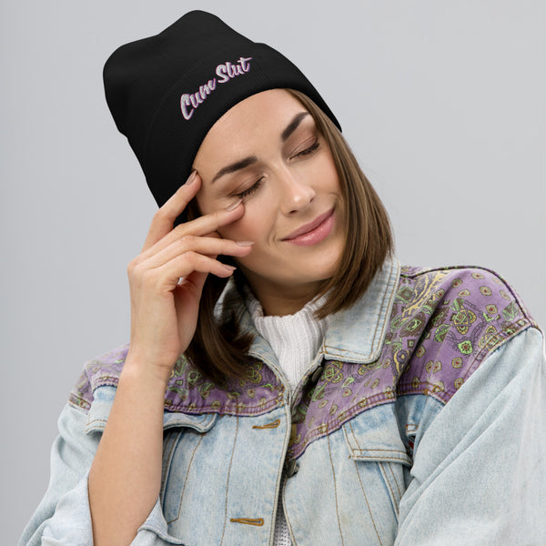 Cum Slut Embroidered Beanie - My Tiny Hole