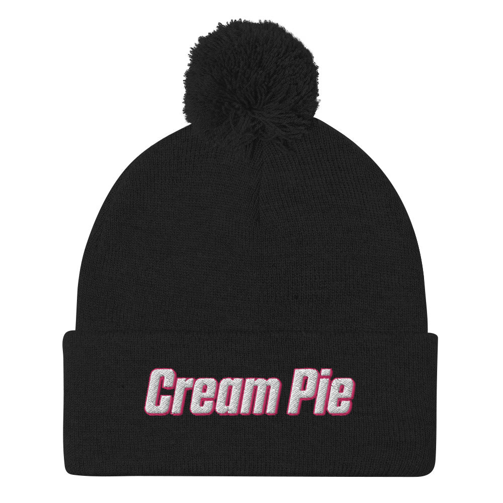 Cream Pie Pom-Pom Beanie