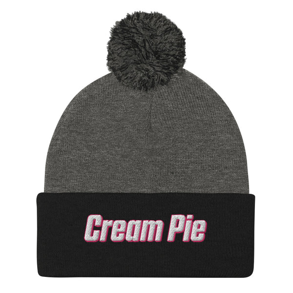 Cream Pie Pom-Pom Beanie