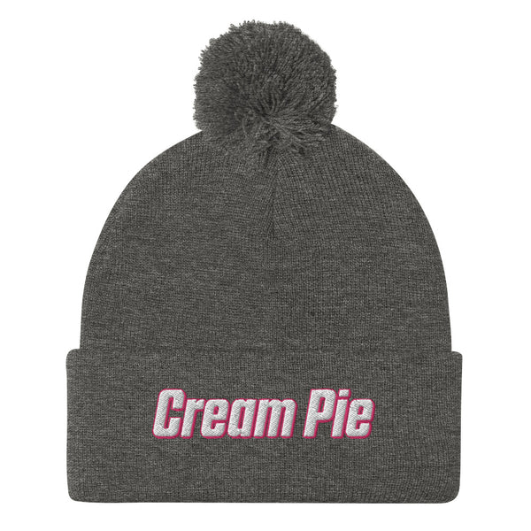 Cream Pie Pom-Pom Beanie