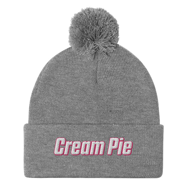 Cream Pie Pom-Pom Beanie