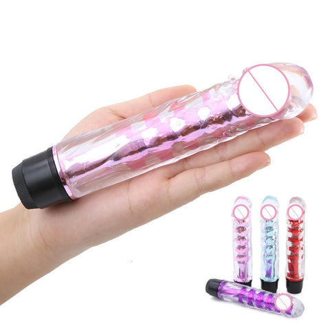 Vibrator G-Spot Powerful Jelly Dildo Vibrating Massager - My Tiny Hole