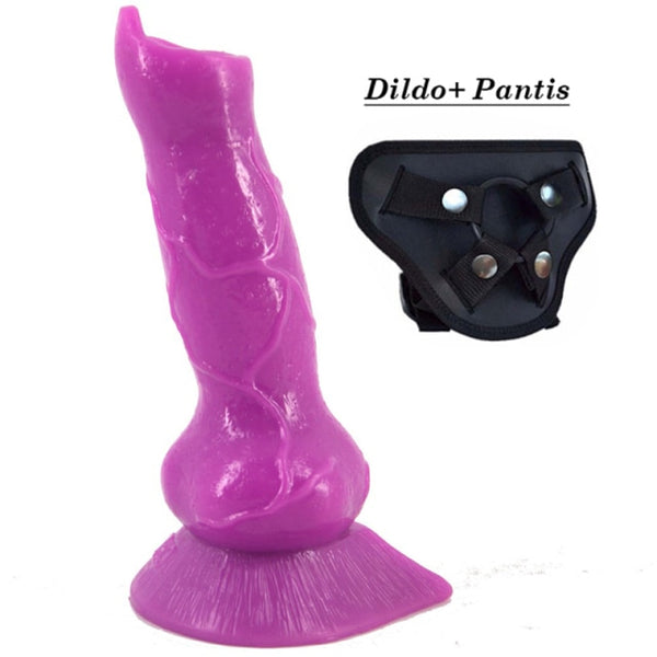 Fantasy Huge Realistic Dildo Dog Knot Sex Toy - My Tiny Hole